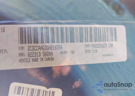 2016 Chrysler 300 Limited из США, поврежденный, VIN 2C3CCAAG3GH216554